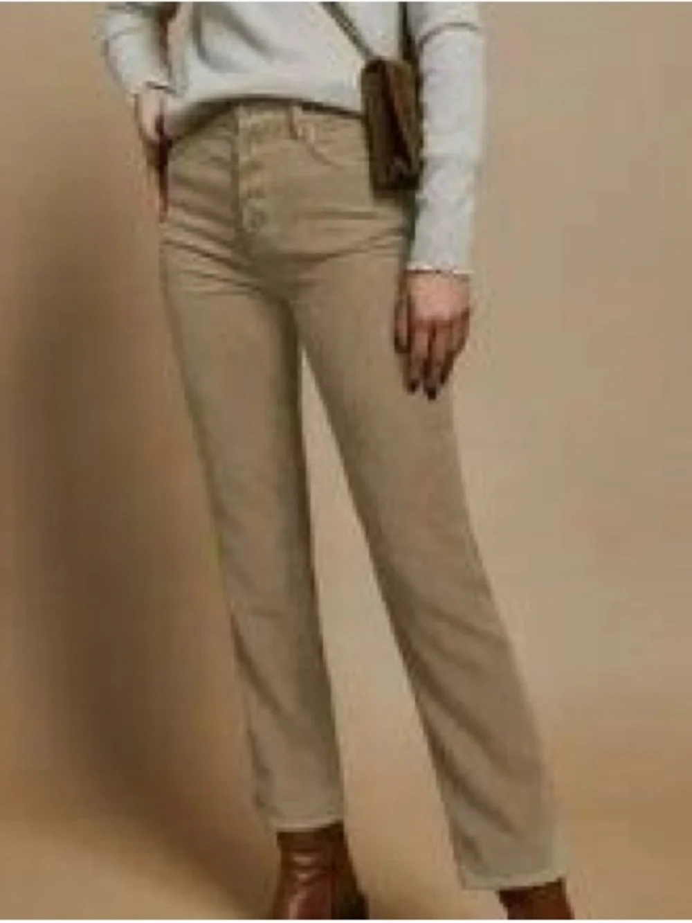 Reformation | Women’s Brown Button Fly High-Rise Corduroy Straight Leg Pants 27